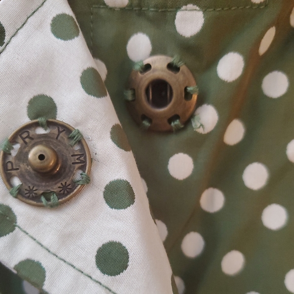 Akris Punto Green Polka Dot Cotton Snap Blazer Size US 10 - Picture 7 of 10